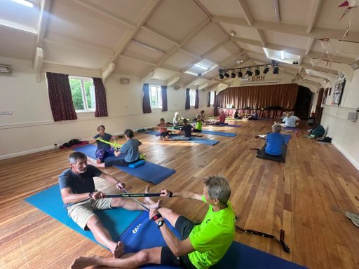 Pilates classes Participants spread out across the Main Hall floor taking part in an exercise class